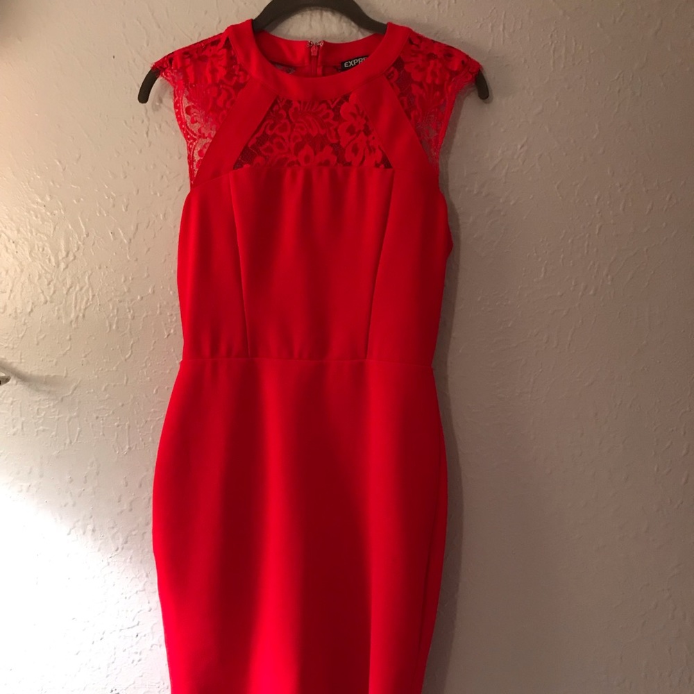Red Midi Dress from Express